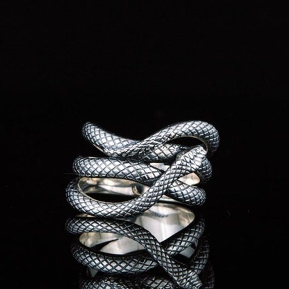💞Trendy Multi Layer Snake Vintage Carved Silver Fashion Ring forWomenUNVN12123 - Picture 5 of 6